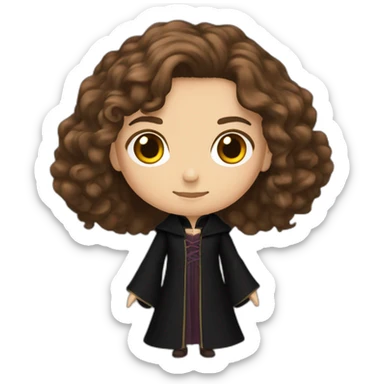 1 Hermione granger with Brown hair and is black wizard clothese sticker