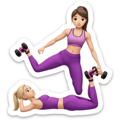girl working out glutes abs workout sticker