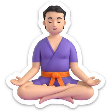 man in lotus position meditation pose, eyes closed, hands in mudra sticker