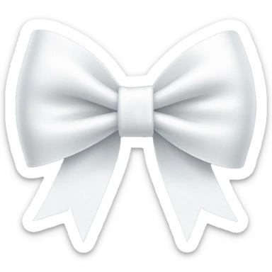 White bow on white bow sticker