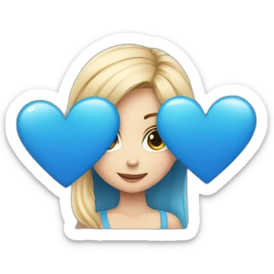 A blue heart with a cute girl sticker