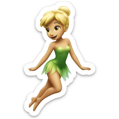 Tinkerbell flying with fairy dust sticker