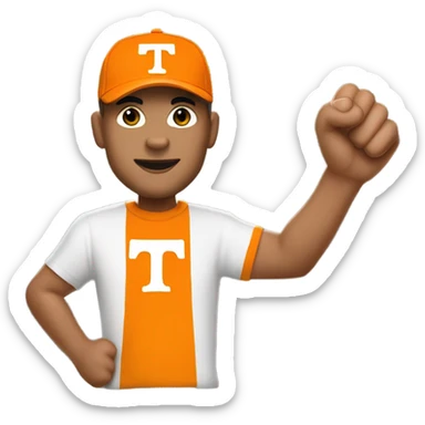 Tennessee volunteer fan white man sticker