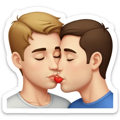 Two guys kissing sticker