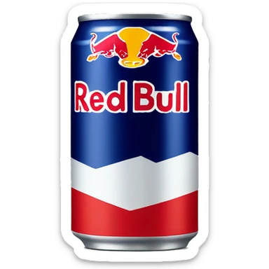 white red bull can sticker