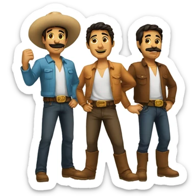 3 amigos posando sticker