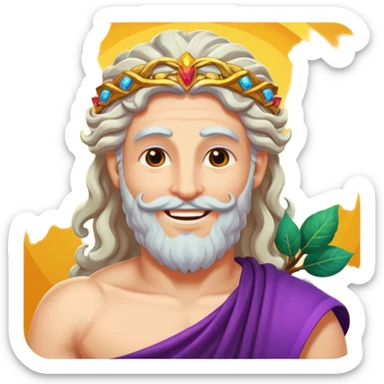dionysus, zeus, and semele, a mortal woman in one picture sticker