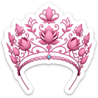 Pink dantel headpiece  sticker