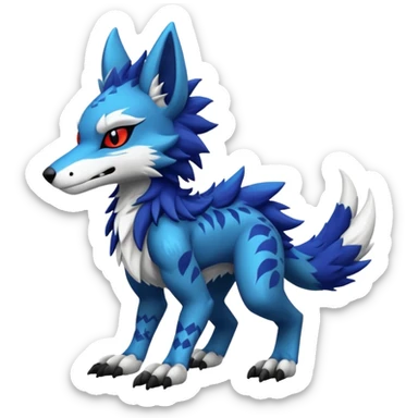 Cool Hot randomly-colored chibi furry anthropomorphic fantasy-Fakémon-Sergal-Protogen-creature with edgy markings (full body) sticker