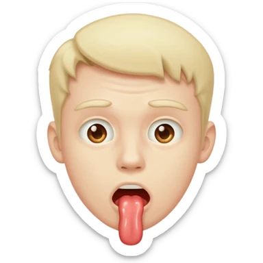 Guy drooling saliva sticker