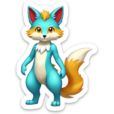 Shiny Cool Anthro Sona Fakemon Full Body sticker