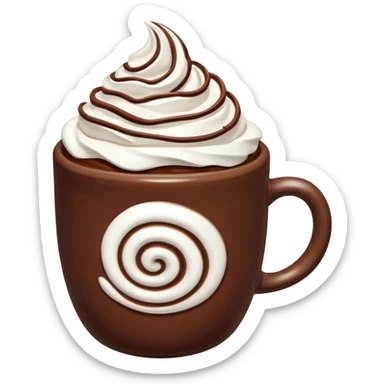 Make a hot chocolate with whipped cream sticker