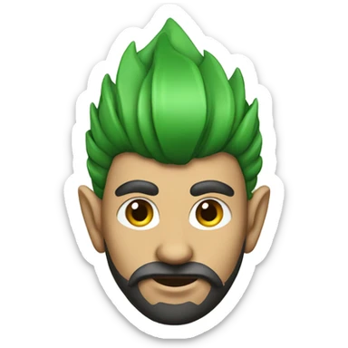 Elf man with Mohawk and black beard  sticker