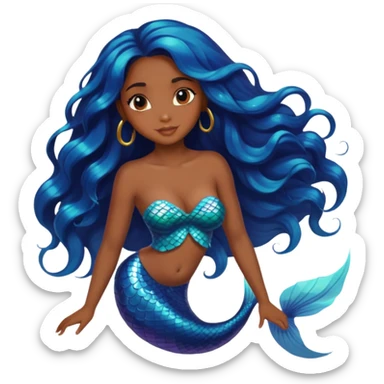 A beautiful mermaid that is a black girl  sticker