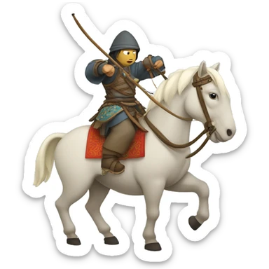 Mongol archer on horseback sticker
