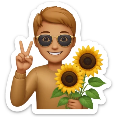 sonnenblumenstrauch mit ok zeichen sticker