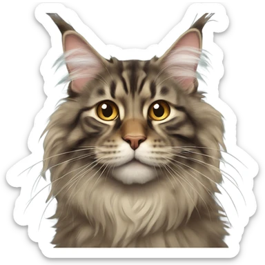 Maine Coon with a stupid face and butterfly on his mouth  sticker