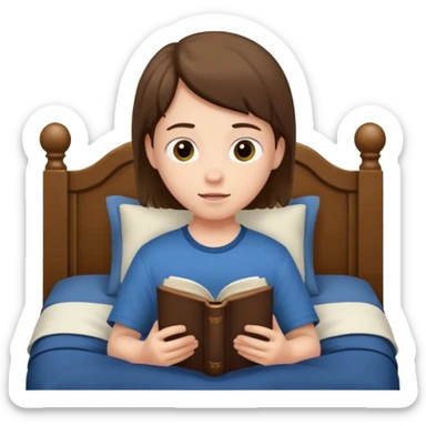 adolescente con la bliblia en la cama sticker