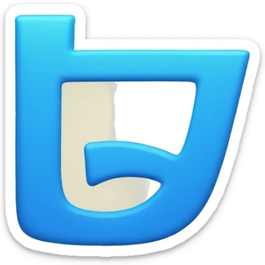 Create the letter A on top of the blue square sticker