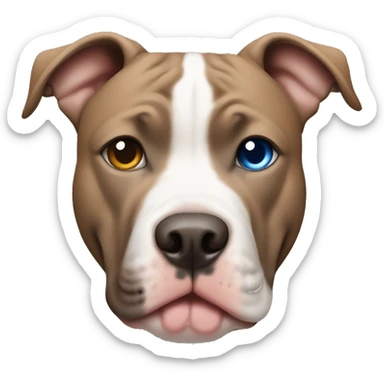 Pitbull with blue eyes and light brown/gray spot by ear sticker