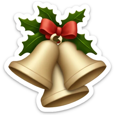 2 beige Christmas bells sticker