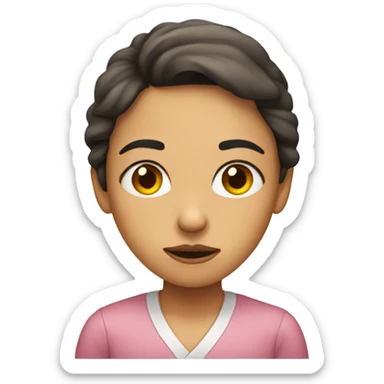 judgmental face girl sticker