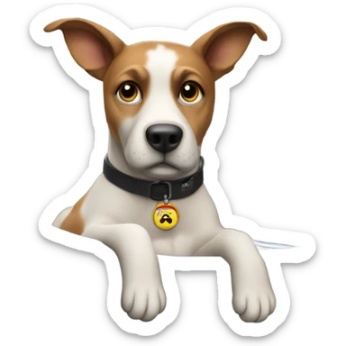 Dog driving car sticker