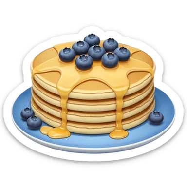 Pancake topped with blueberries sticker