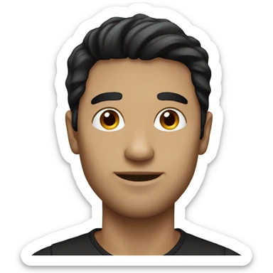 Acount Profile man with black hair  sticker