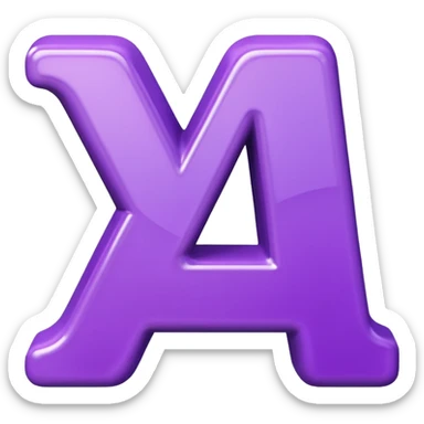 purple letter A sticker