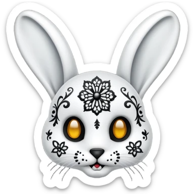 oreille de lapin tête de mort sticker