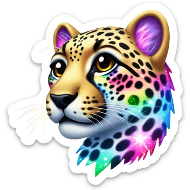 Lisa frank rainbow sparkling cheetah  sticker