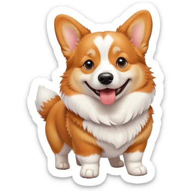 happy corgi dog with short legs sticker