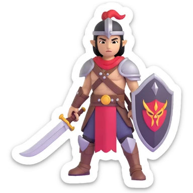 Heroic fantasy warrior avatar sticker