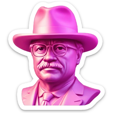 Pink ombre Theodore Roosevelt statue  sticker