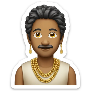 Indian Person with gold chain and audi car sticker