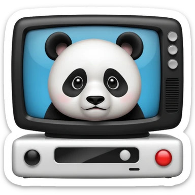 Panda being bored staring at blank tv sticker