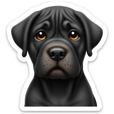 black shar pei girl with an arrogant look sticker