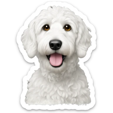 White labrodoodle sticker