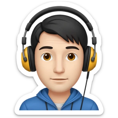 Man with over-ear headphones sticker