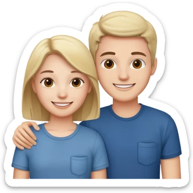 two friends happy to meet each other sticker