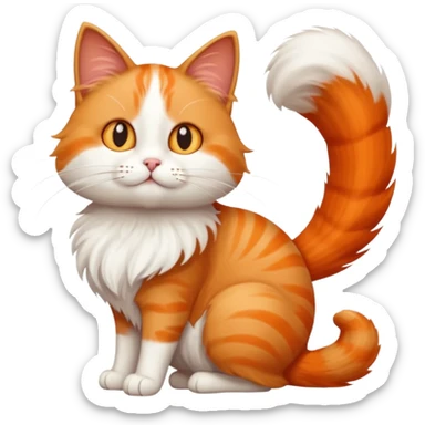 Cat with the longest tail sticker
