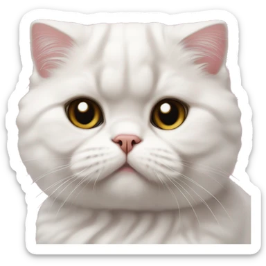 Scottish fold cat (white wool)  on pink blanket  sticker
