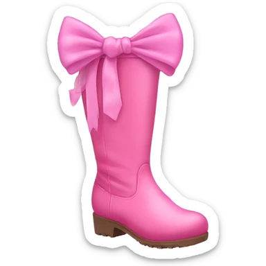 pink boots with pink bows  sticker