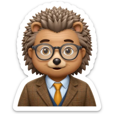 hedgehog professor sticker