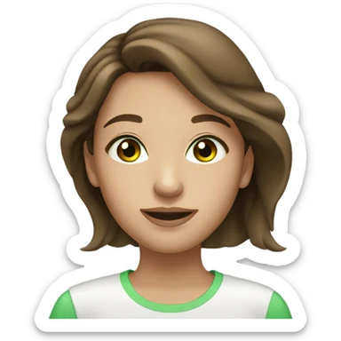 beautiful girl with brown hair light green eyes sticker