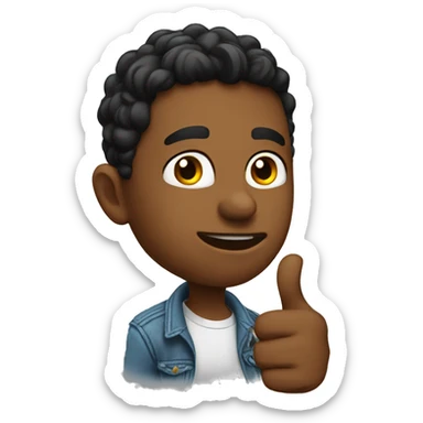 a cool boys showing thumb sticker