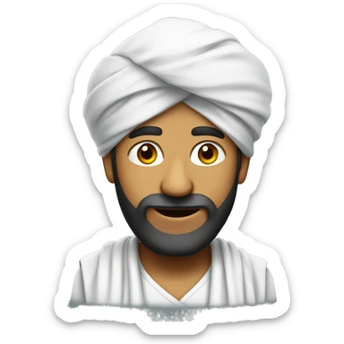 Punjabi man wearing turban with antenna coming out on top  sticker
