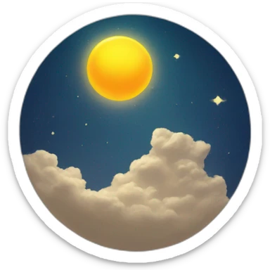 Moon and the sun sticker