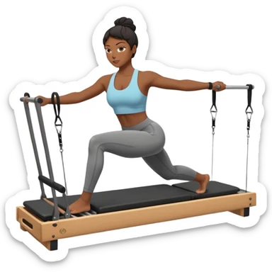 black woman doing reformer pilates sticker